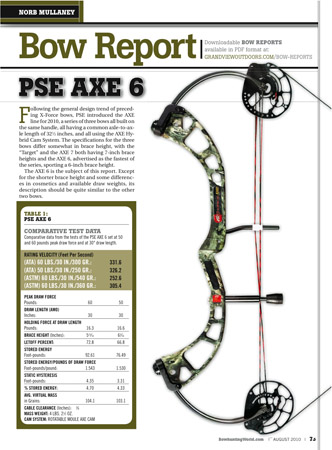 PSE Axe 6 bow report