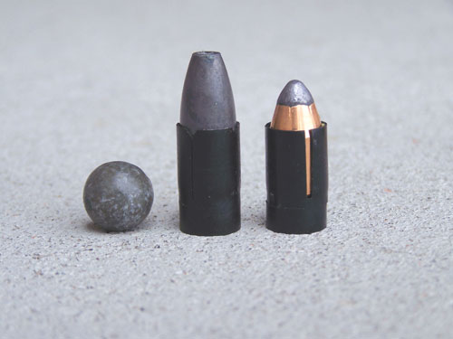 Why are black powder bullets gray and grainy looking and not brass