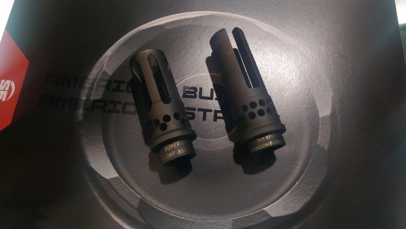 SureFire has always excelled at creating innovative ways to solve little problems in shooting that can sometimes have outsized consequences. This year the company is showcasing its new Warcomp. The cool thing about the Warcomp is that it not only eliminates flash by up to 99 percent (according to SureFire) but it also has ports drilled into it that keeps the muzzle from rising during multiple shots. There are a lot of muzzle brakes and compensators out there, but not a lot that do both hide flash AND defeat muzzle rise. And oh, by the way, the Warcomp also works as a mounting adaptor for SureFire's SOCOM series of 5.56 suppressors...so make that three things the Warcomp can do in one small package. There's also a 7.62 version for you bigger bore shooters. And you can pick one of these up for your AR for around $150 bucks.