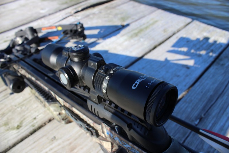 The Barnett Razr Ice includes a 1.5-5x32 push button illuminated scope that dials in for the bow's specific speed.